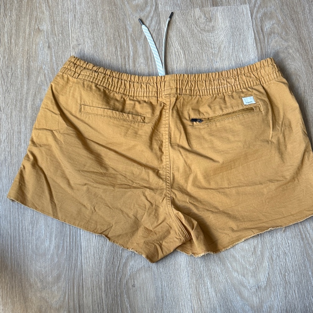 Vuori Mustard Yellow Women's Vintage Ripstop Shorts - Picture 2 of 4